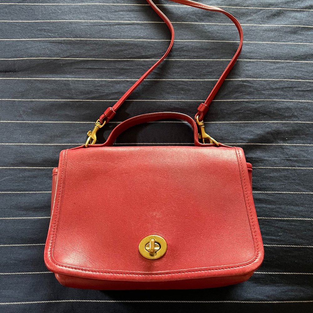 Coach - Red Leather Casino Cross Body/Top Handle